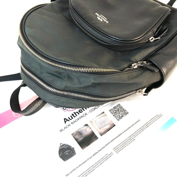 Authentic Coach Court Backpack in Black Nylon & Refined Pebble Leather AUTHENTIC - Picture 16 of 16